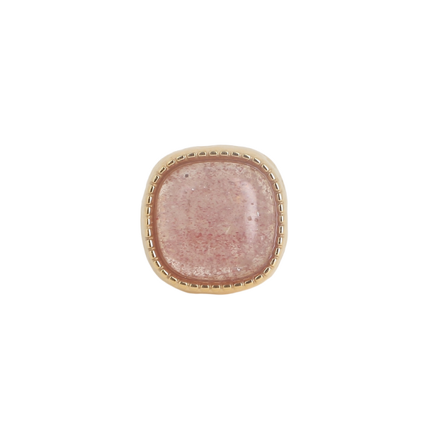 Bague dorée Lylou quartz fraise