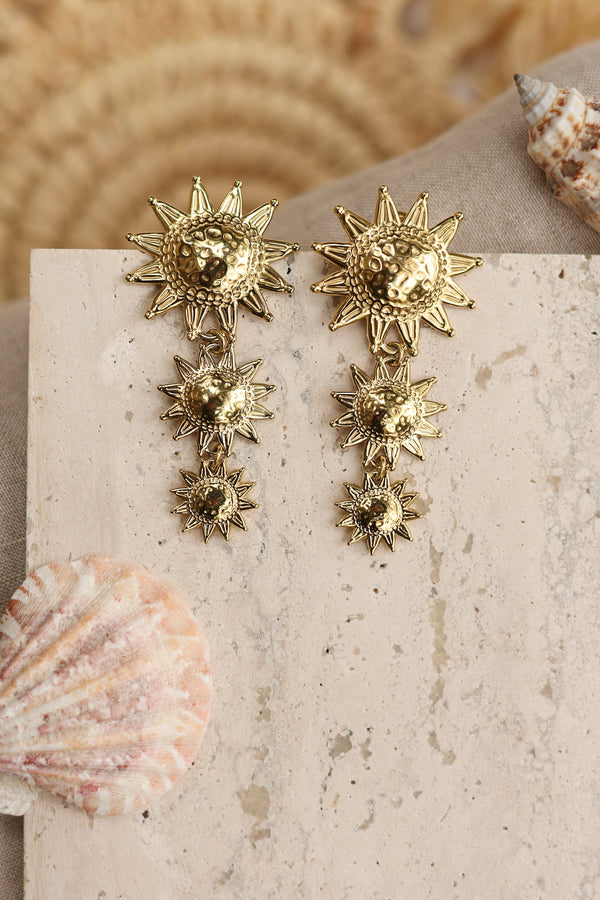 Boucles pendantes dorées Michaela