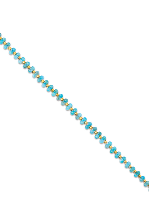 Bracelet doré Jahnis agate bleue