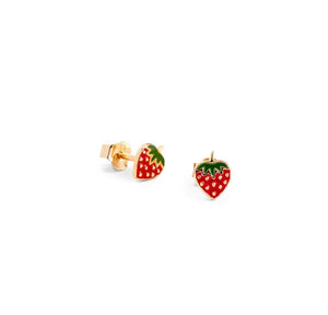 Boucles d’oreilles enfant dorées Fraise