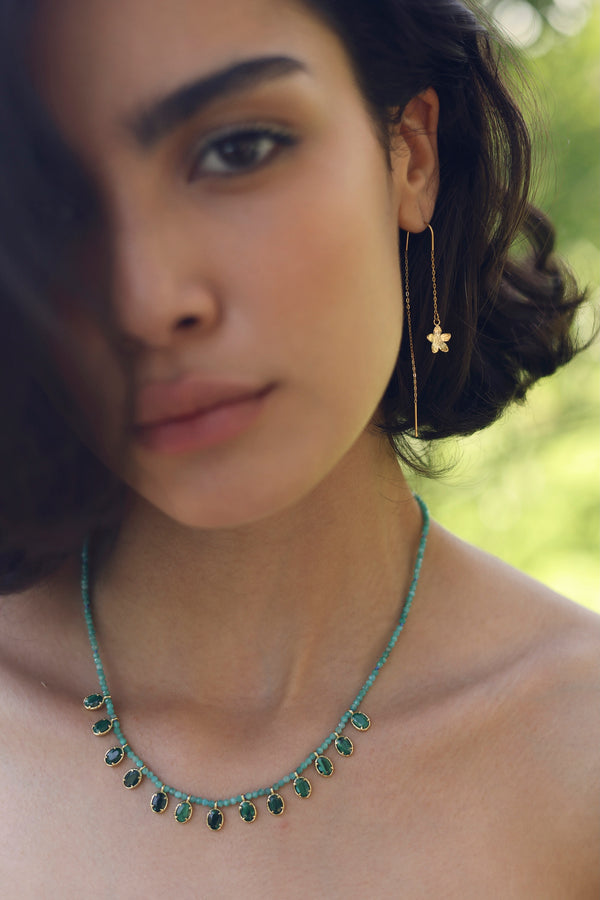 Boucles pendantes dorées Katia