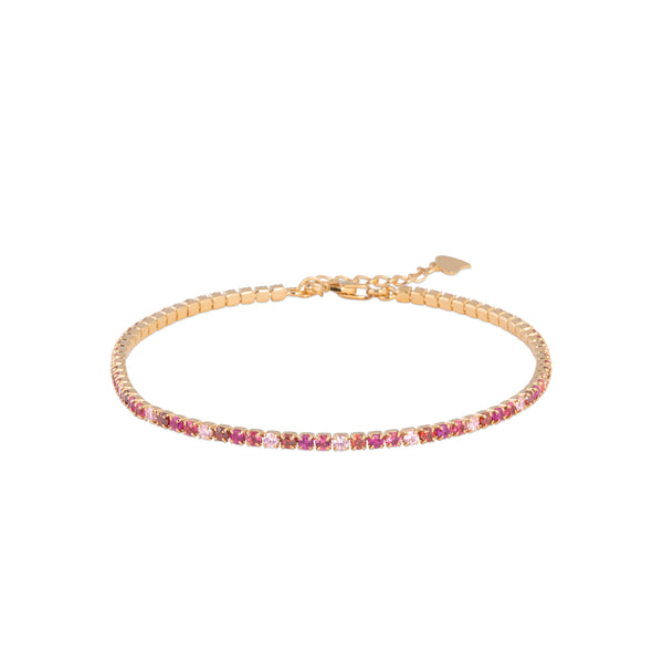 Bracelet doré et zircons Felicia rose
