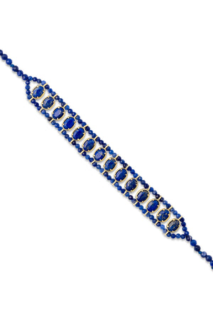 Bracelet doré Juna lapis lazuli