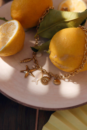Collier doré Ainoa blanc