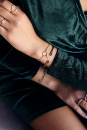 Bracelet personnalisable doré pour initiales et charms Laila aventurine