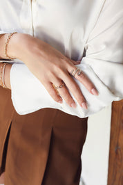 Bague dorée Abi zircon