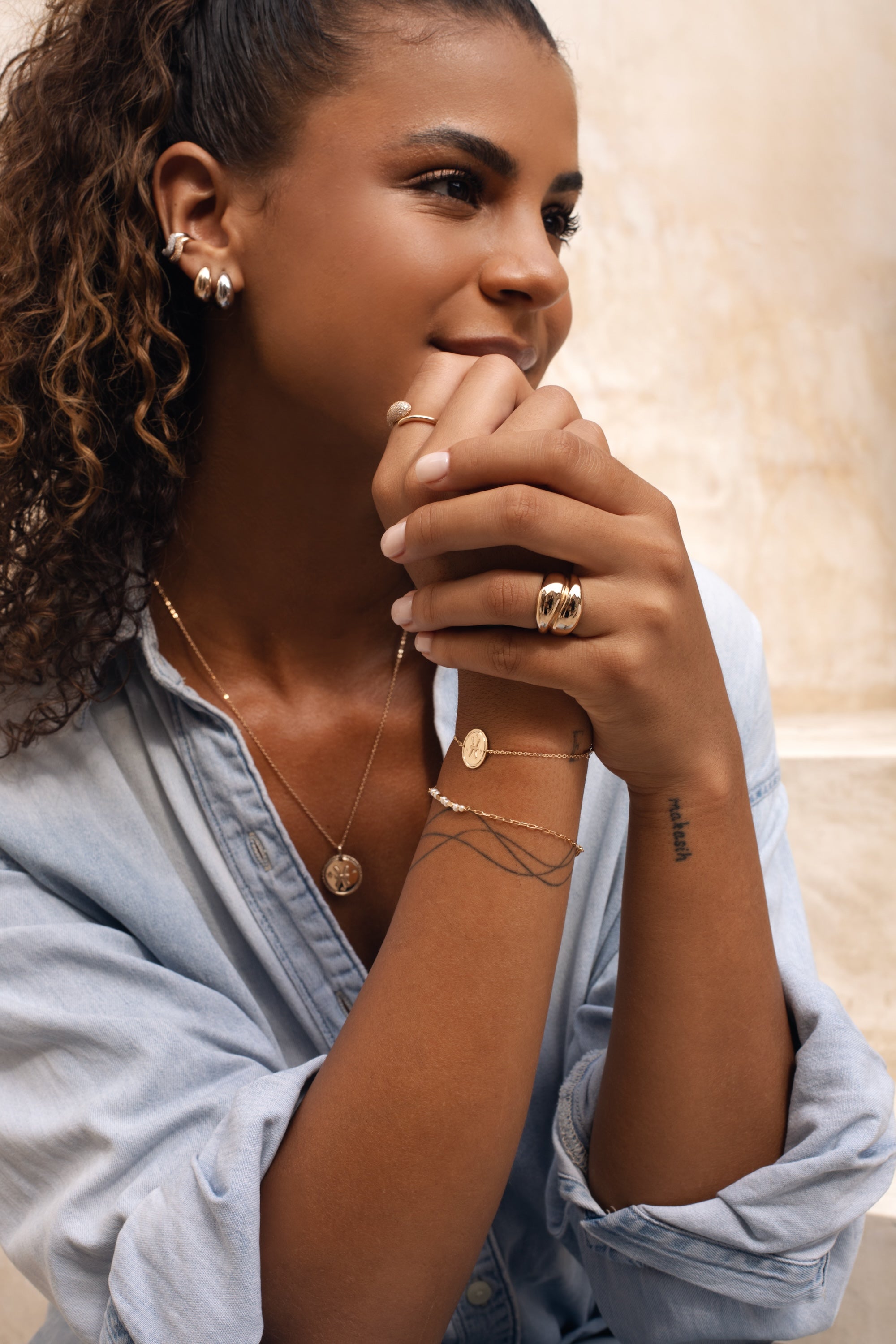 Bague dorée Inès