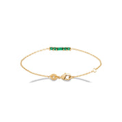 Bracelet MASHA en plaqué or, orné de pierres vertes étincelantes, bijou délicat et raffiné