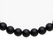 Bracelet personnalisable agate noire mate pour médaille à graver argent Léo 4 mm