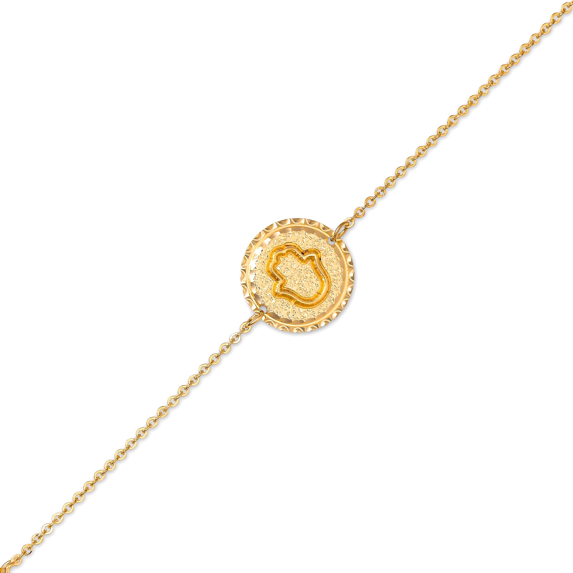 Bracelet doré Mantra main de fatma