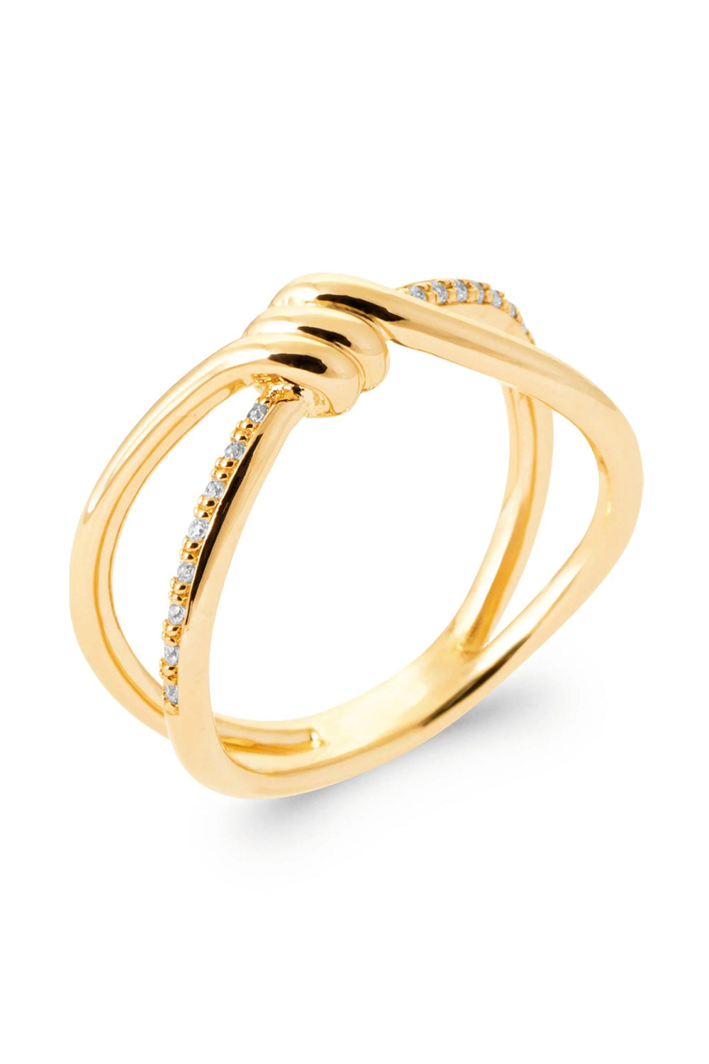 Bague dorée zircons Kiane - Bijou photographié sur fond blanc