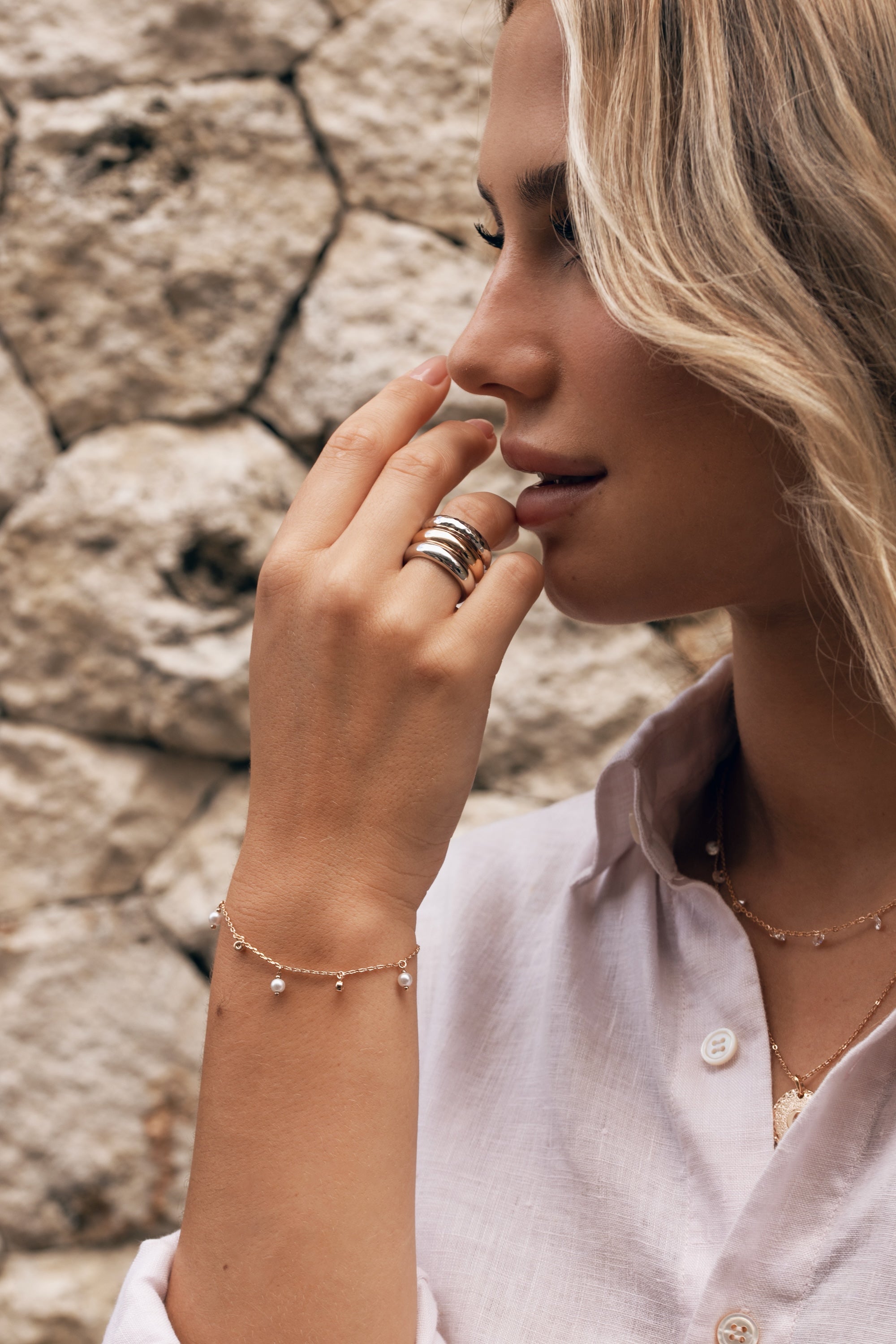 Bague en argent Arici épaisse et martelée - Bijou porté 