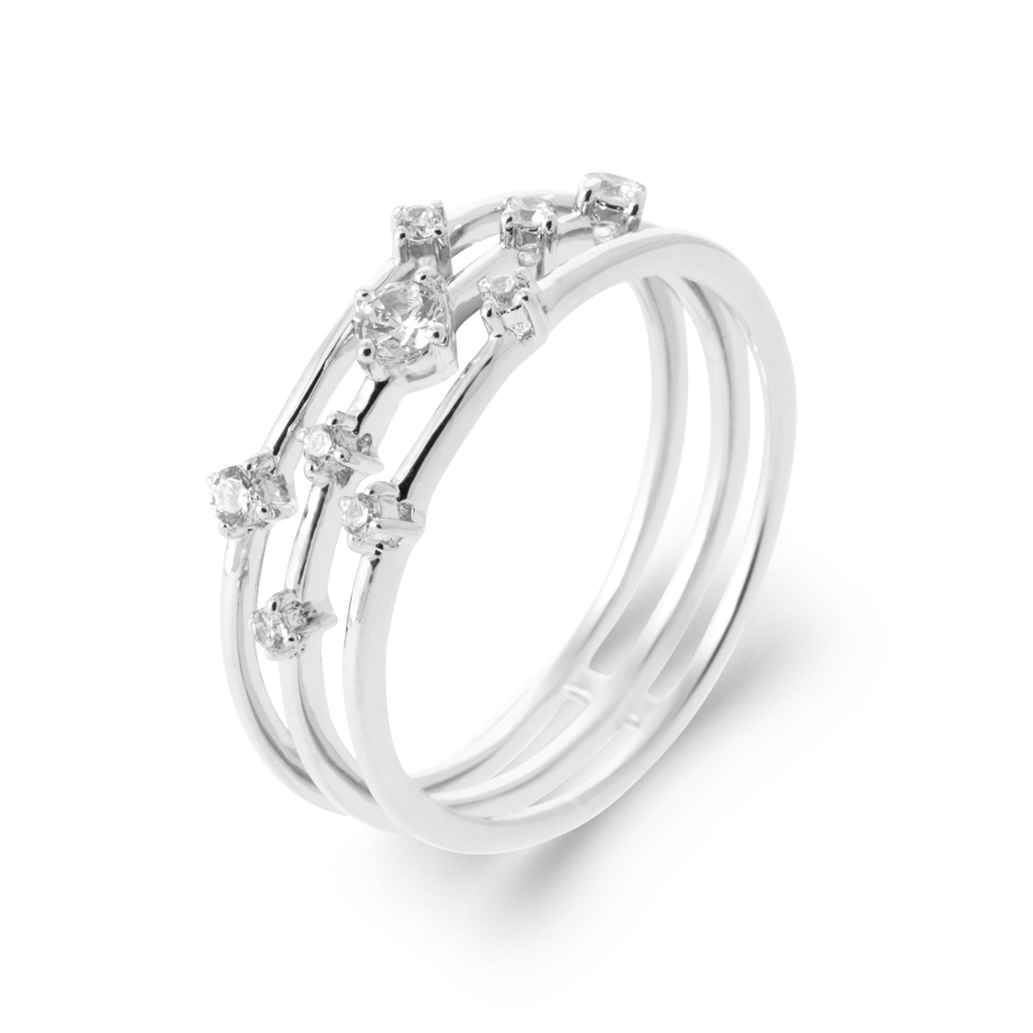 Bague argent zircons ALFIE - Bijou photographié sur fond blanc