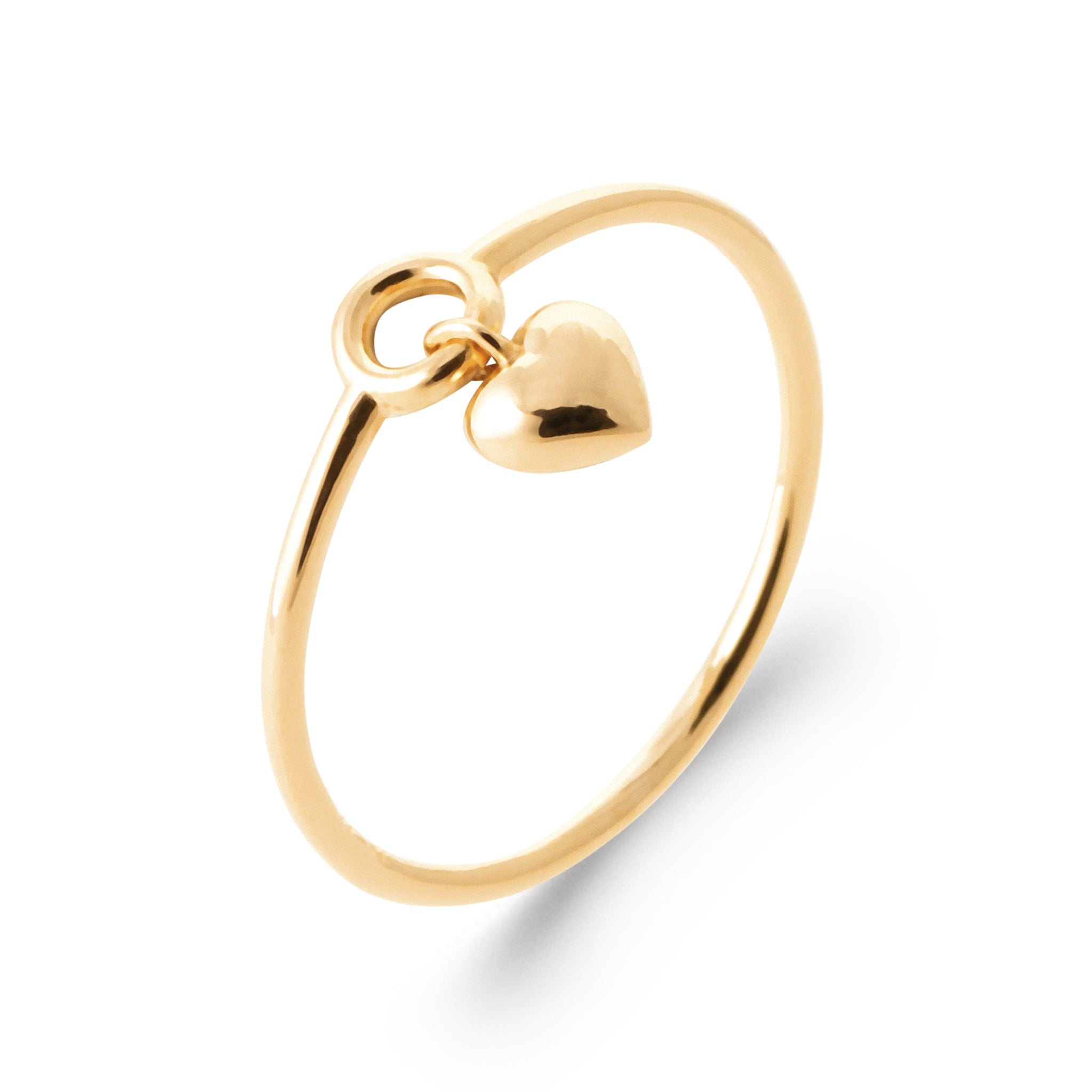 Bague dorée coeur Nacy - Bijou photographié sur fond blanc