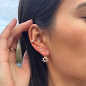 Bague d’oreille Star étoile zircons - Bijou porté