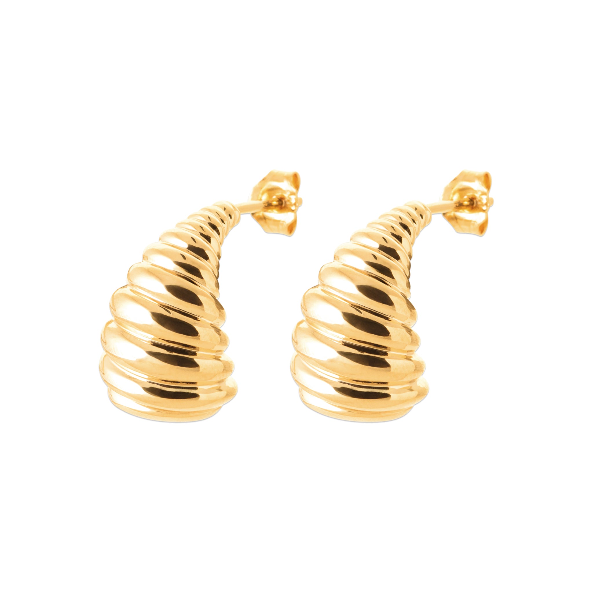 Boucles d'oreilles dorées Clelia M - Bijou photographié sur fond blanc