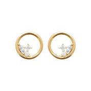 Boucles dorées Dayana cercle avec zircons - Bijou photographié sur fond blanc