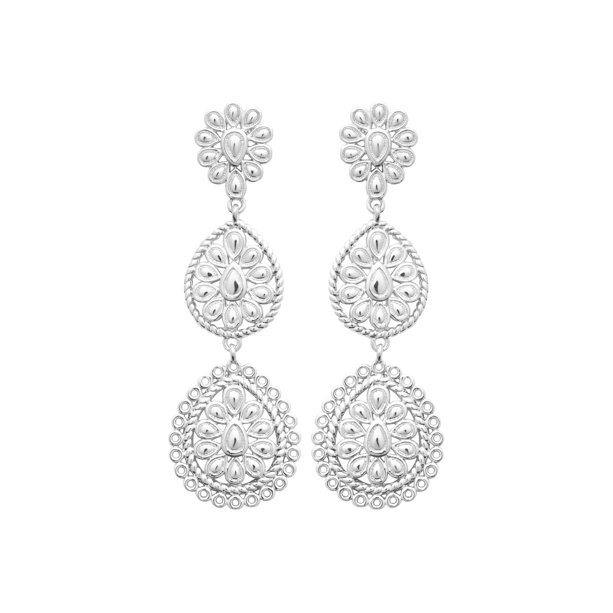Boucles LOUANA Argent 925 - Bijou photographié sur fond blanc