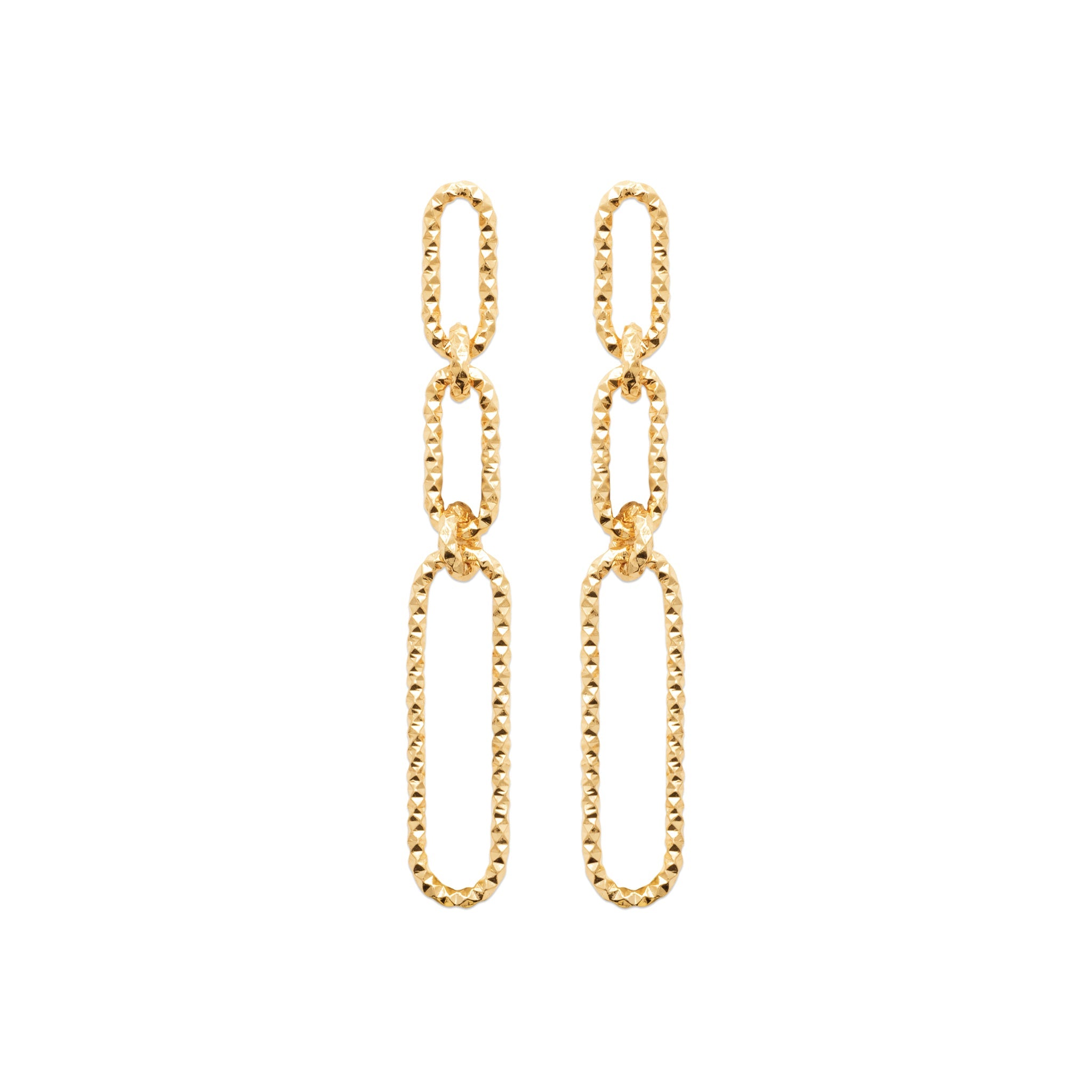 Boucles dorées DINA - Bijou photographié sur fond blanc