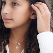 Boucles d’oreilles dorées enfant Panda - Bijou porté