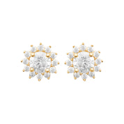 Boucles dorees zircons BENEDICTE - Bijou photographié sur fond blanc