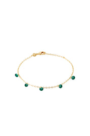 Bracelet doré Lise zircons vert - Bijou photographié sur fond blanc