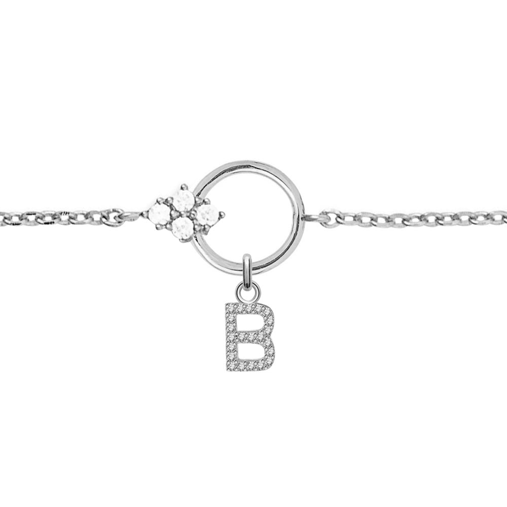 JANNY - Bracelet personnalisable alphabet ou charms argent et zircons