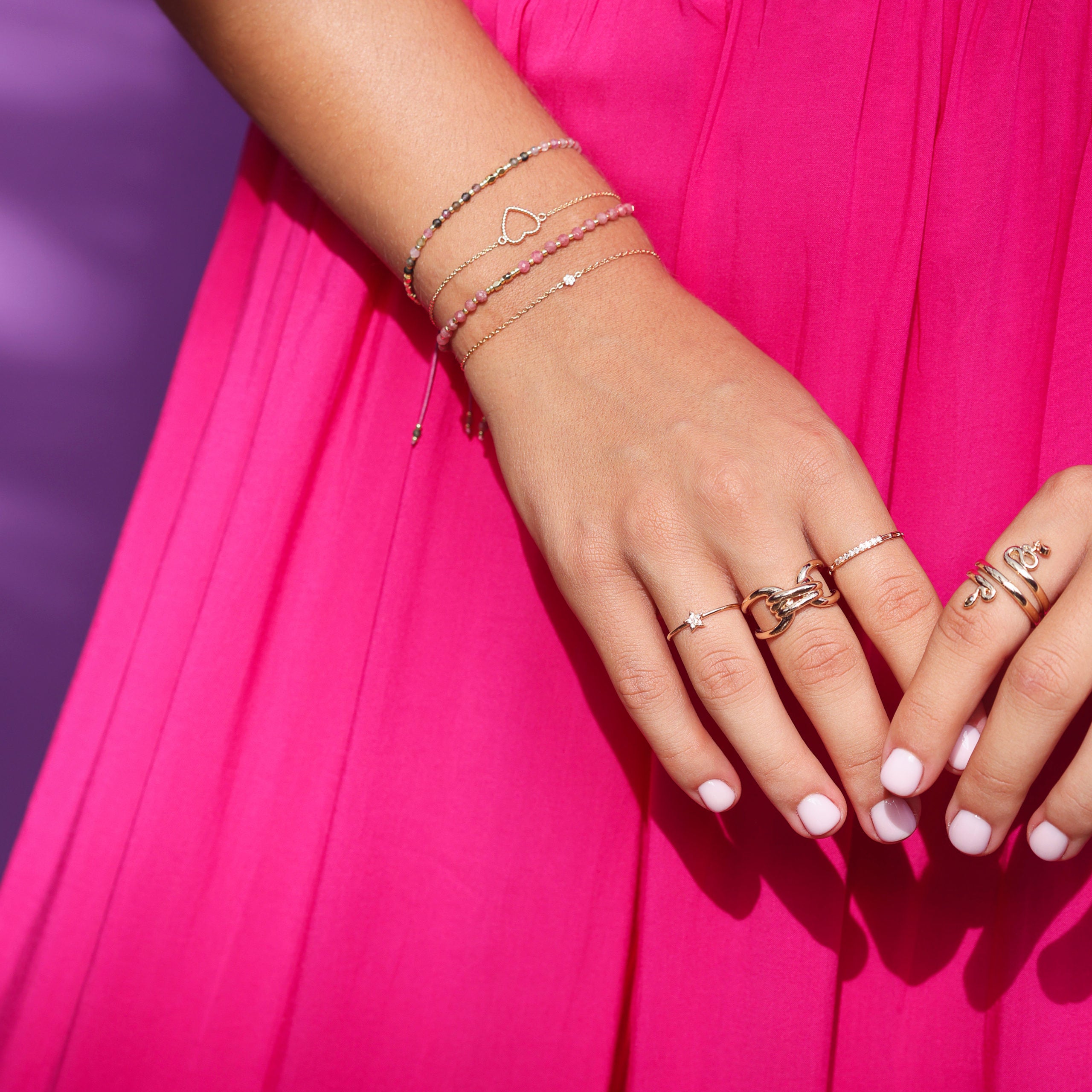 Bracelet doré cœur torsadé Calliope - Bijou porté