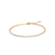 Bracelet tennis Felicia doré zircons - Collection Cérémonie - Bijou photographié sur fond blanc