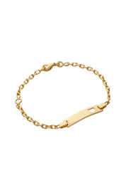 Bracelet personnalisable doré gourmette à graver Sophie - Bijou sur fond blanc