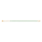 Bracelet tennis dore Felicia serti de zircons verts - Bijou photographié sur fond blanc
