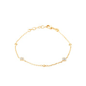 Bracelet doré zircons THALY - Bijou photographié sur fond blanc