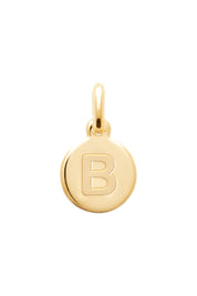 Charm doré mini médaillon lettre B - Bijou photographié sur fond blanc