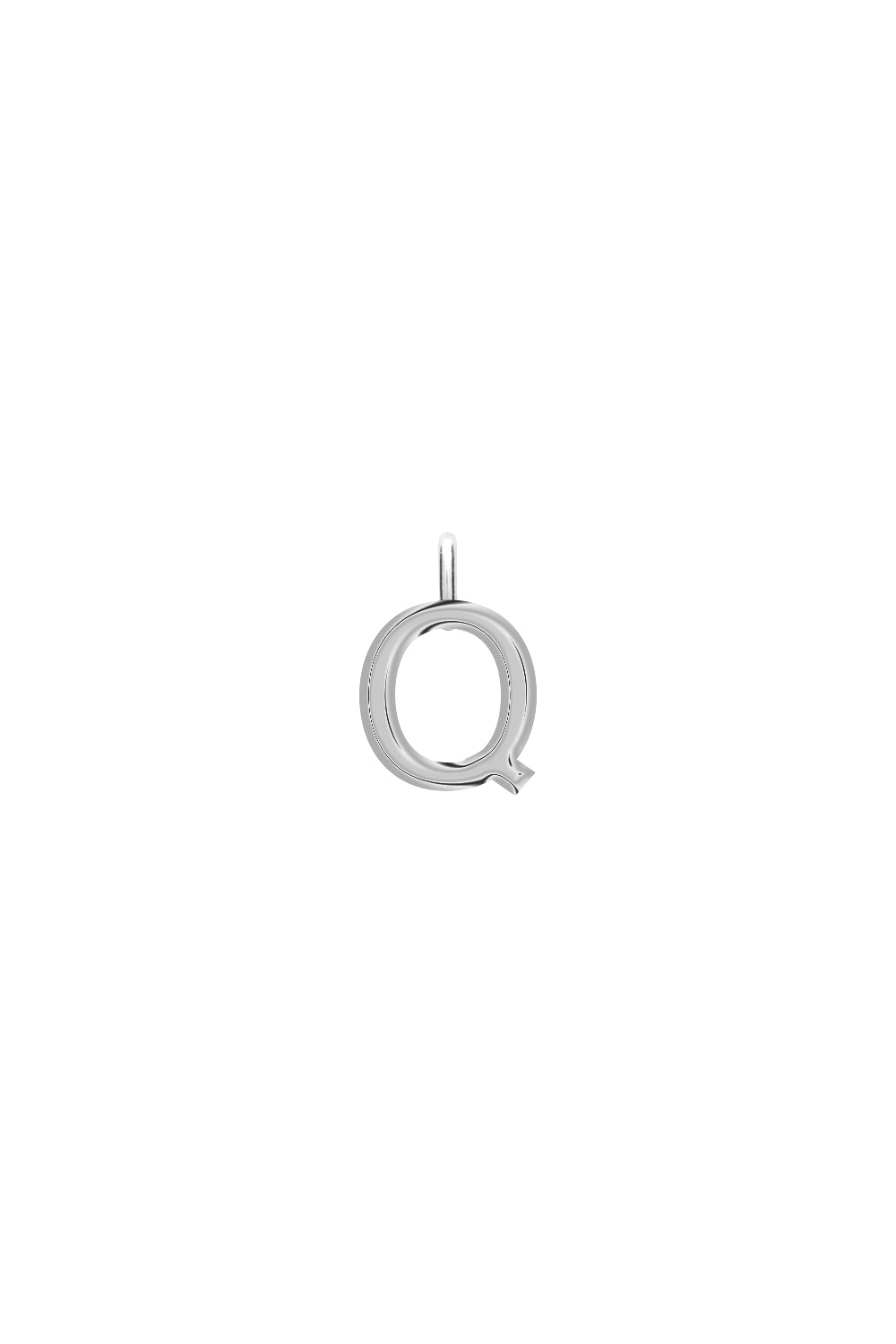 Charm argent lettre Q - Bijou photographié sur fond blanc