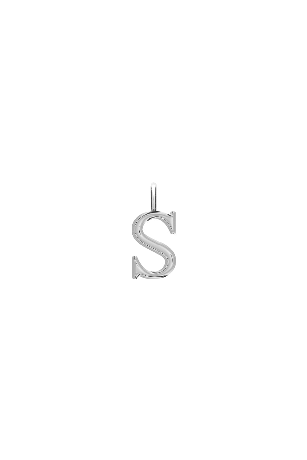 Charm argent lettre S - Bijou photographié sur fond blanc