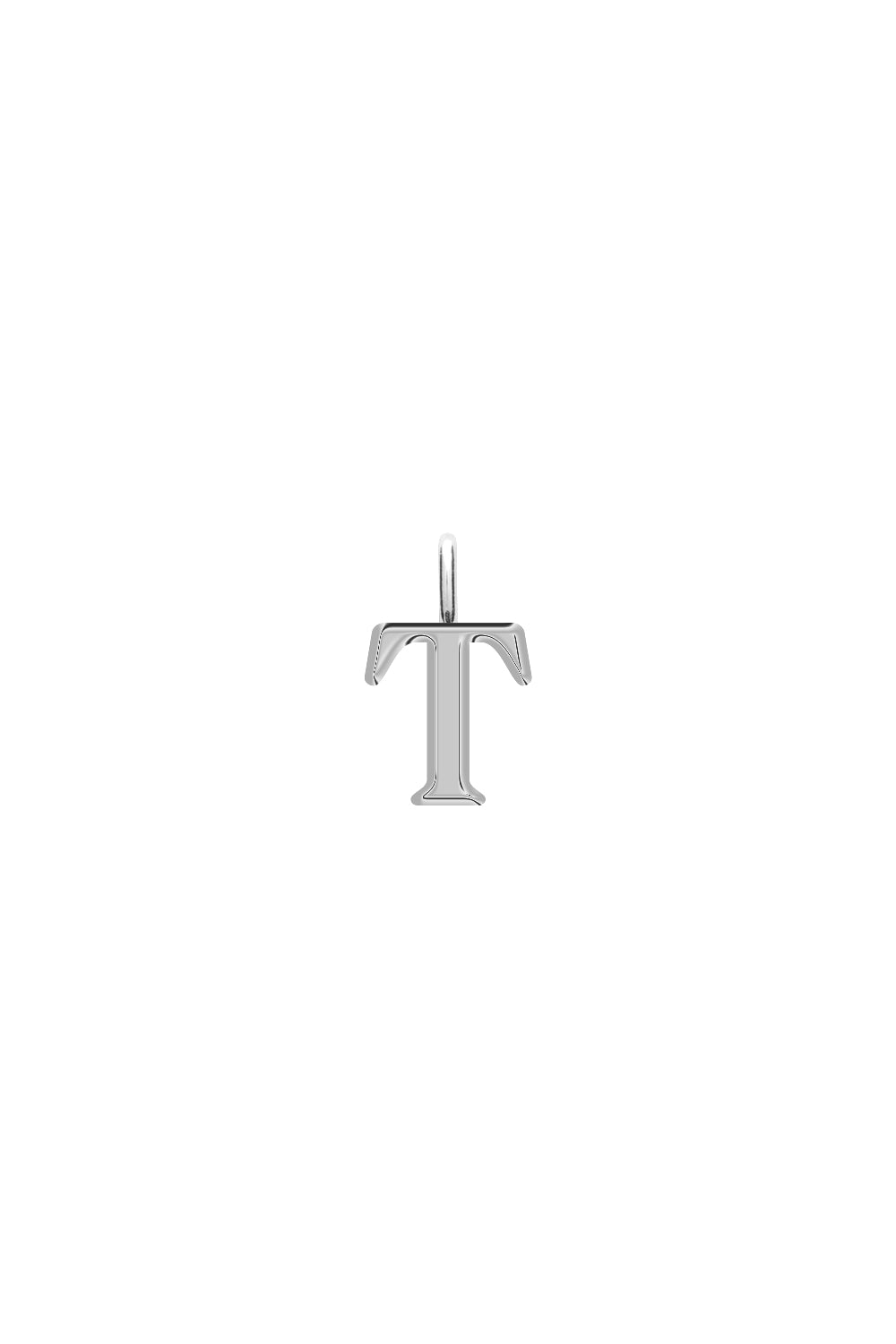 Charm argent lettre T - Bijou photographié sur fond blanc