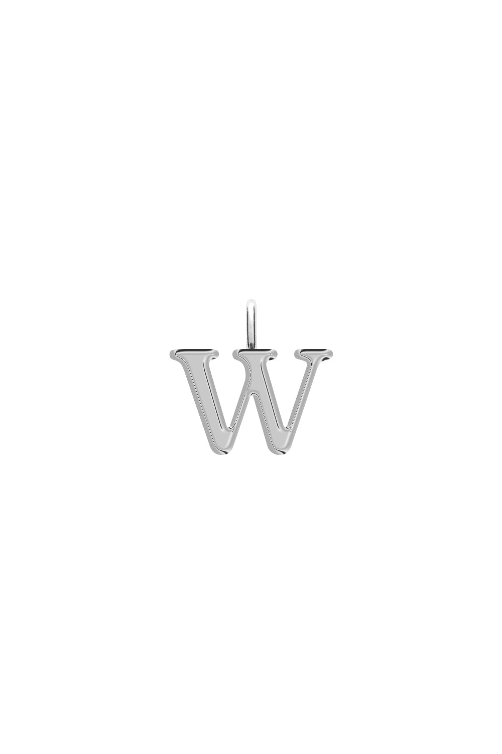 Charm argent lettre W - Bijou photographié sur fond blanc