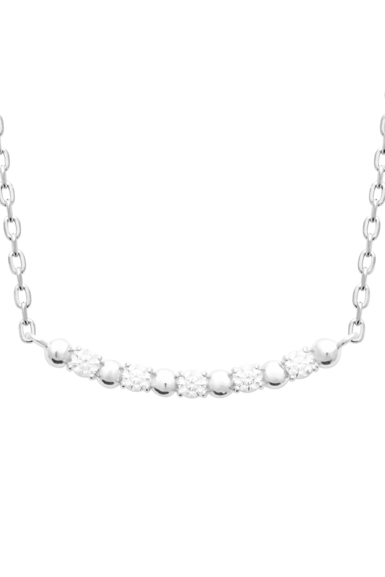 Collier en argent Harry pendentif serti de zircons - Bijou photographié sur fond blanc