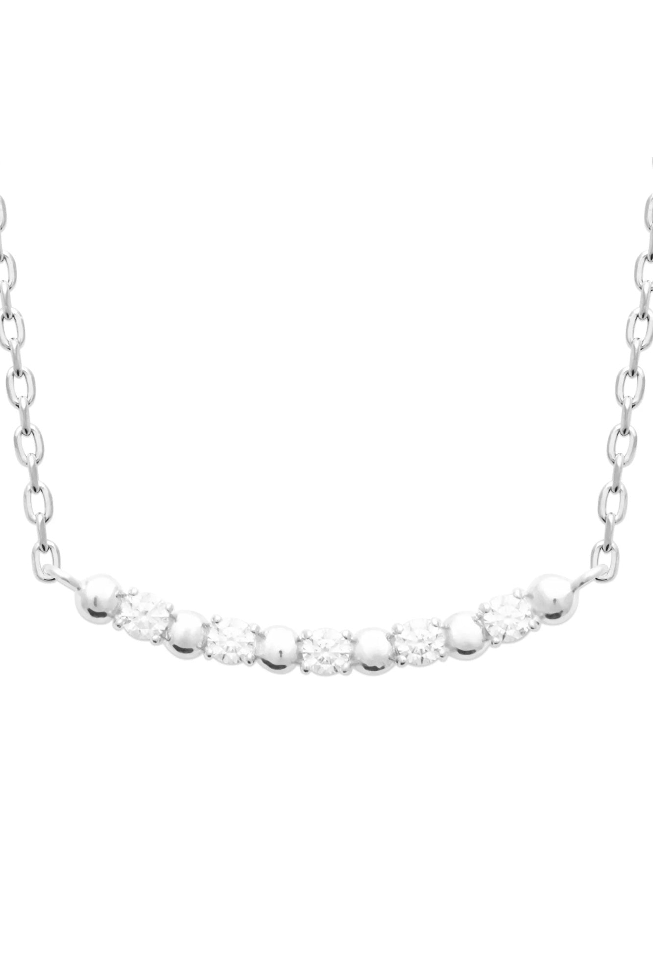 Collier en argent Harry pendentif serti de zircons - Bijou photographié sur fond blanc