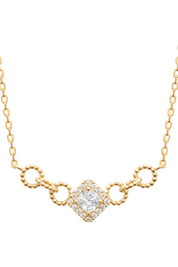 Collier doré zircons pendentif Marine - Bijou photographié sur fond blanc