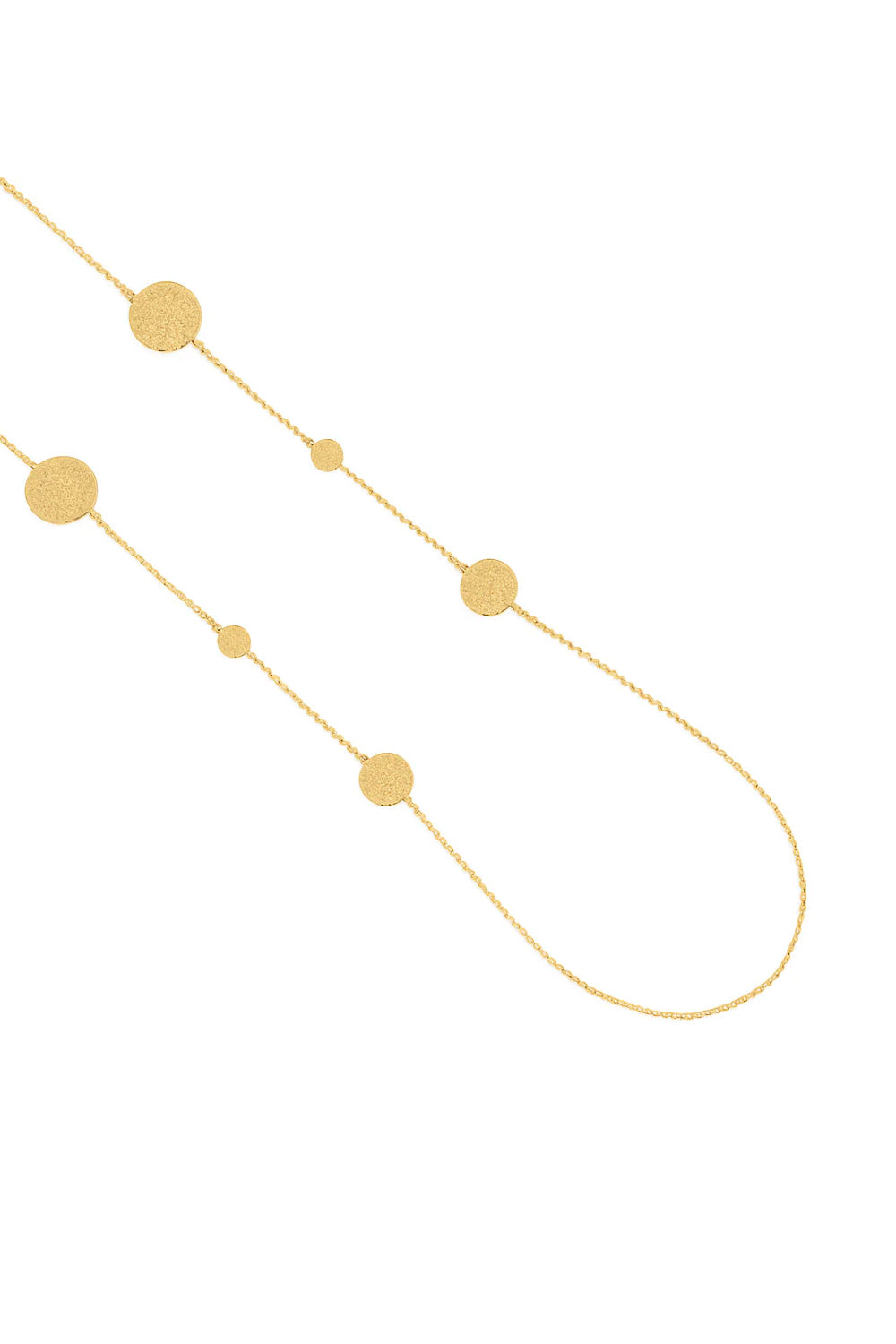 Collier sautoir doré Bagus - Bijou photographié sur fond blanc