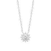 Collier argenté BÉNÉDICTE en argent 925 et zircons - Collection Cérémonie - Bijou photographié sur fond blanc