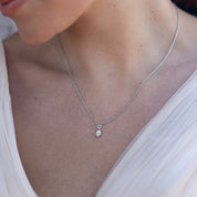 Collier argenté KILLIANE en argent 925 et zircons - Collection Cérémonie - Bijou porté