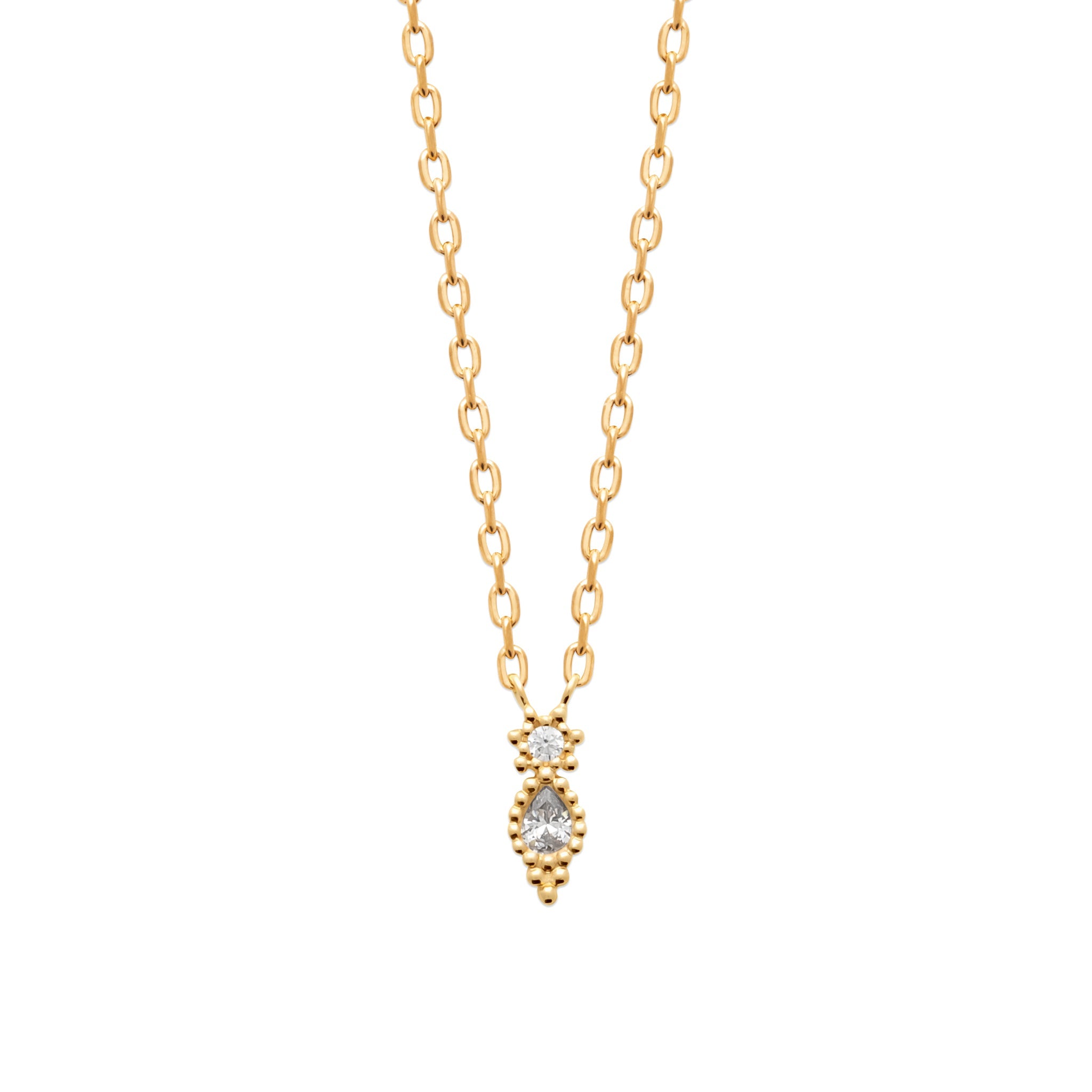 Collier doré Liora - Bijou photographié sur fond blanc