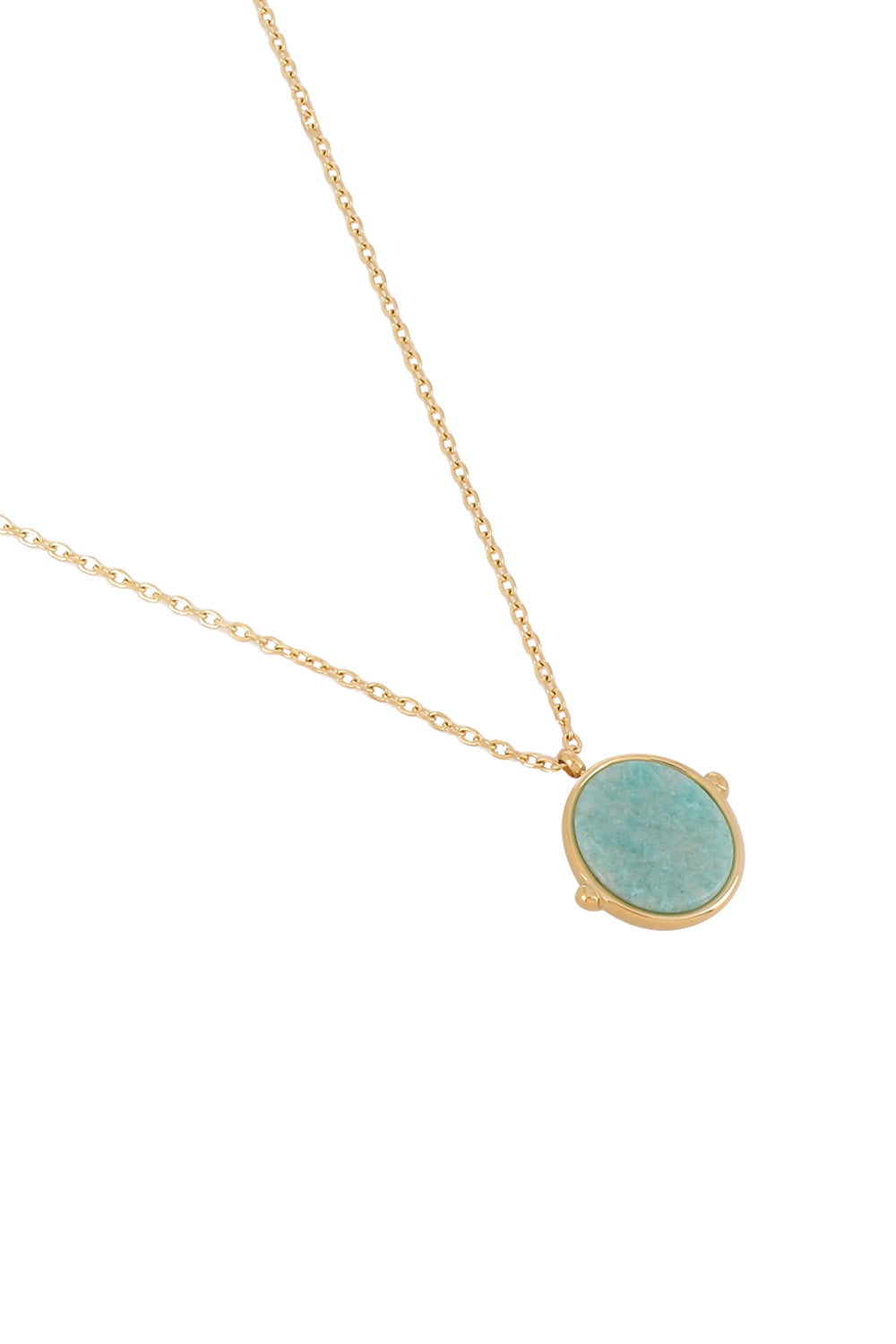 Collier doré Tamar amazonite - Bijou photographié sur fond blanc
