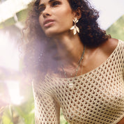 Collier doré pierres naturelles Haba - Bijou porté