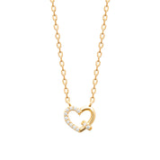 Collier doré coeur zircons Taylor  - Bijou photographié sur fond blanc 
