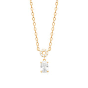 Collier doré KILLIANE en laiton doré 3 microns et zircons - Collection Cérémonie - Bijou photographié sur fond blanc