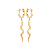 Créoles dorées Vito avec pendentif serpent - Bijou photographié sur fond blanc