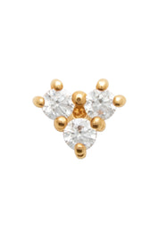 Piercing doré zircons - Bijou photographié sur fond blanc